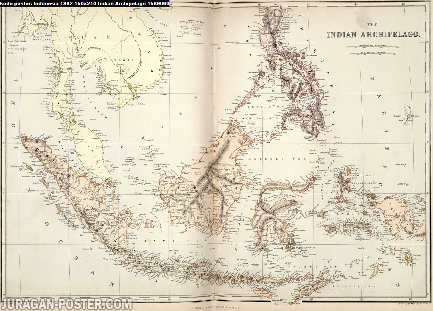 peta kuno indonesia nusantara 1882 indian archipelago 150x210cm