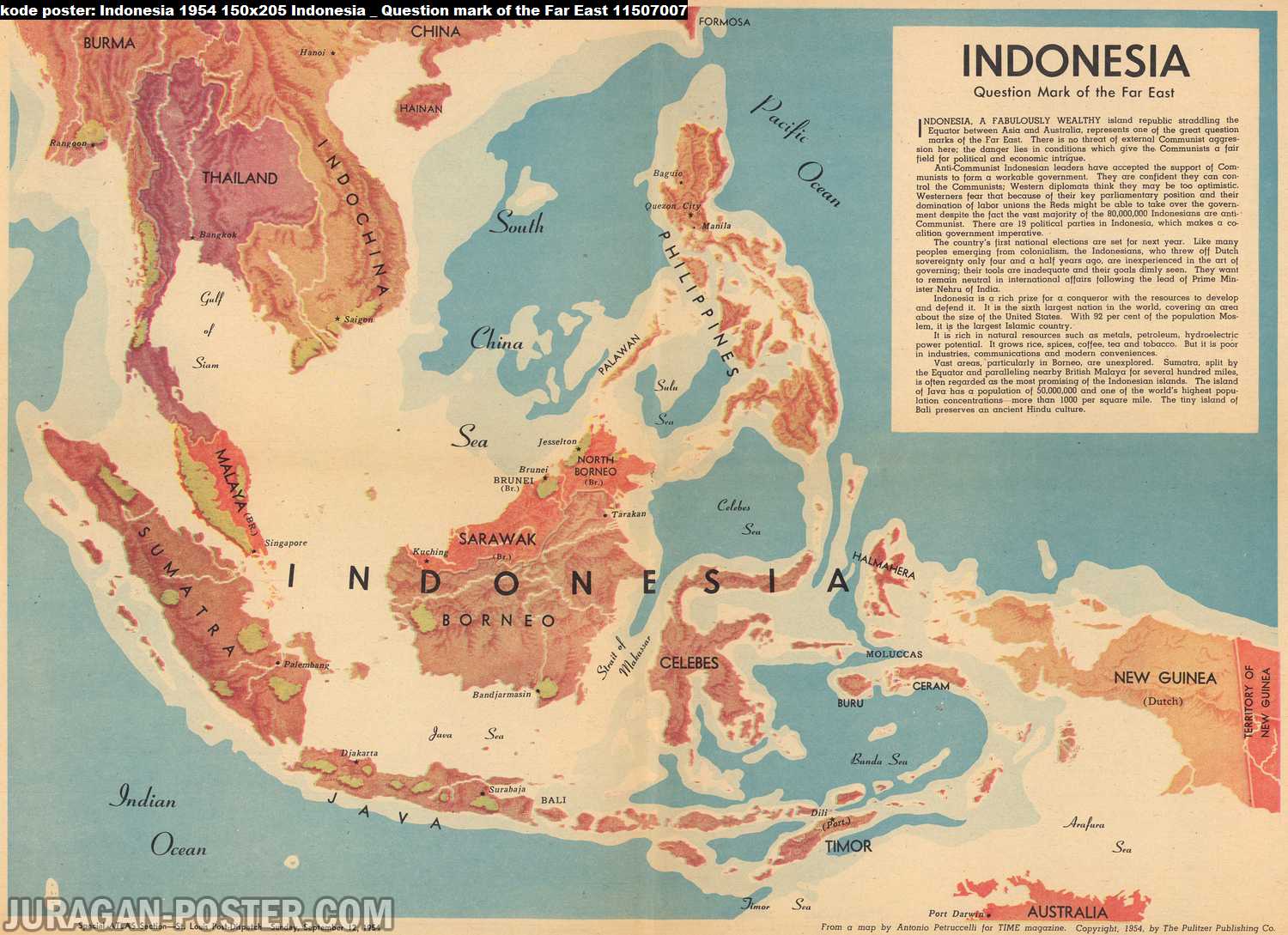 peta kuno indonesia nusantara 1954 question mark of the far east7 125x170cm